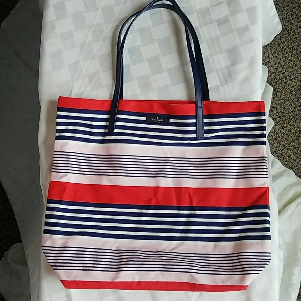 Limited Edition New Pink and Navy Kate Spade Shopper